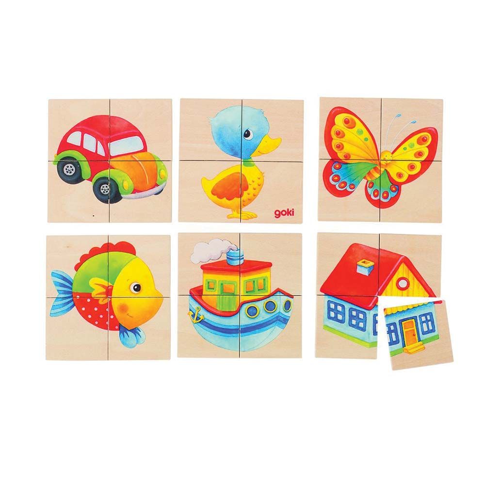 Goki, Комплект 6 мини пъзела и мемори игра, Пате