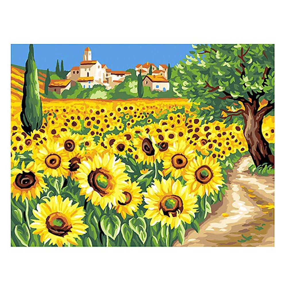 KSG crafts, Рисуване по номера голям размер, Слънчогледи