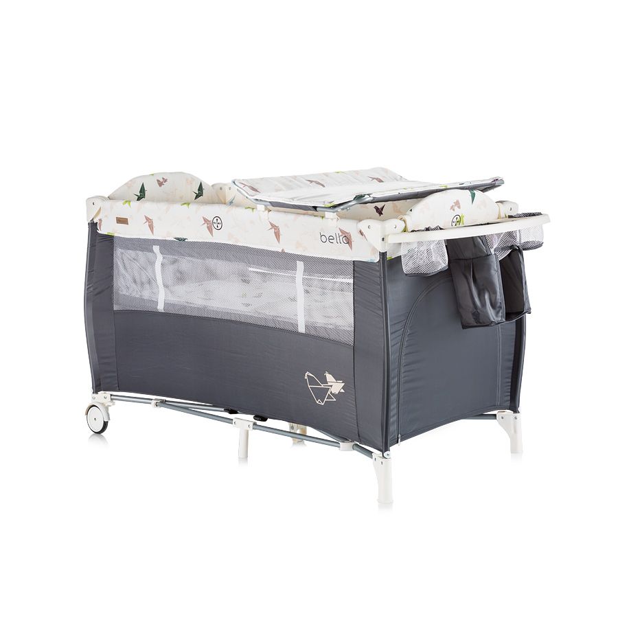 Chipolino, Детска кошара за спане и игра Бела, , графит