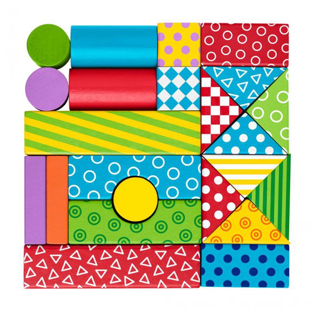 Дървен конструктор с количка