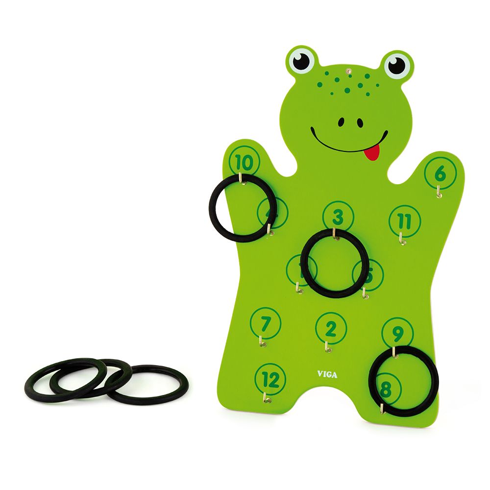 Viga toys, Дървена игра за стена с рингове, Жаба