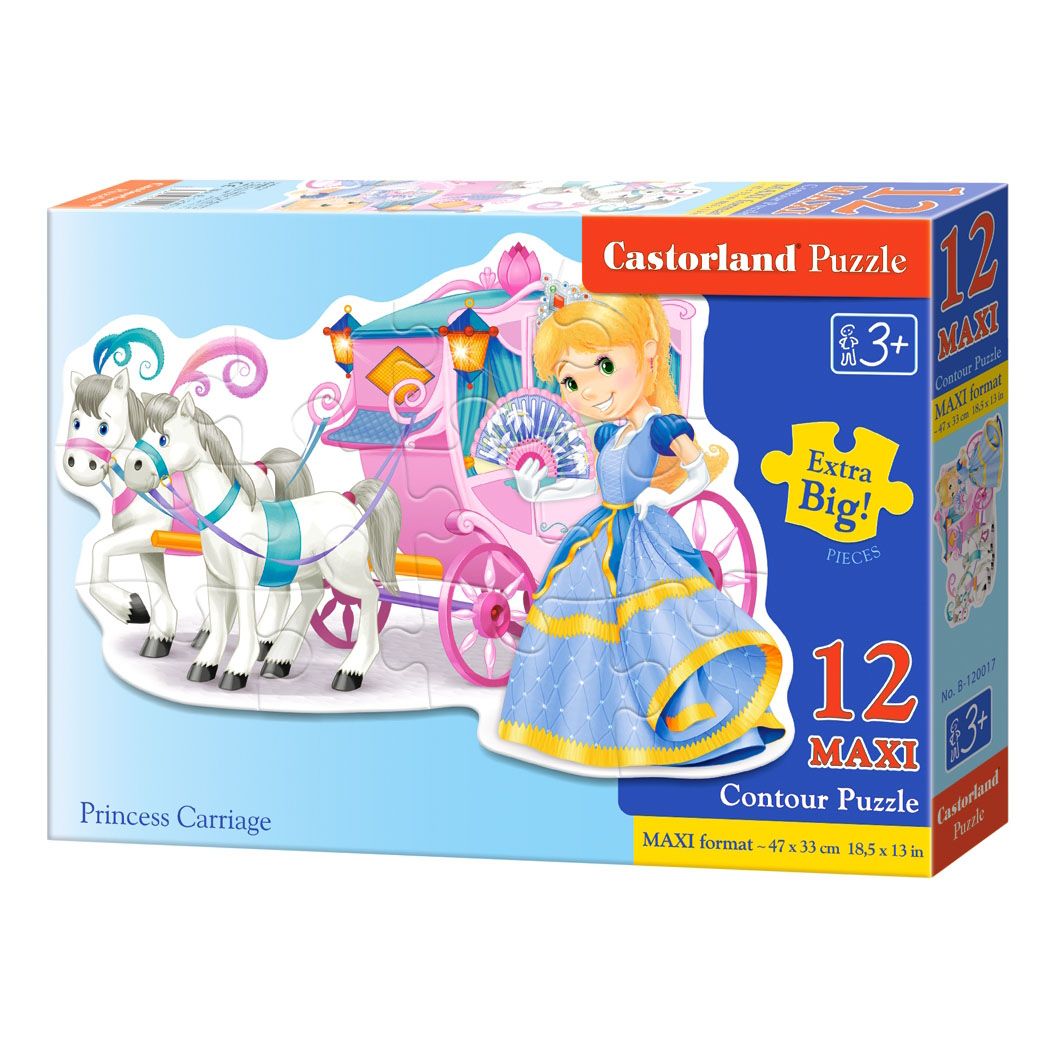 MAXI, Каляска на принцеса, пъзел 12 части, Castorland