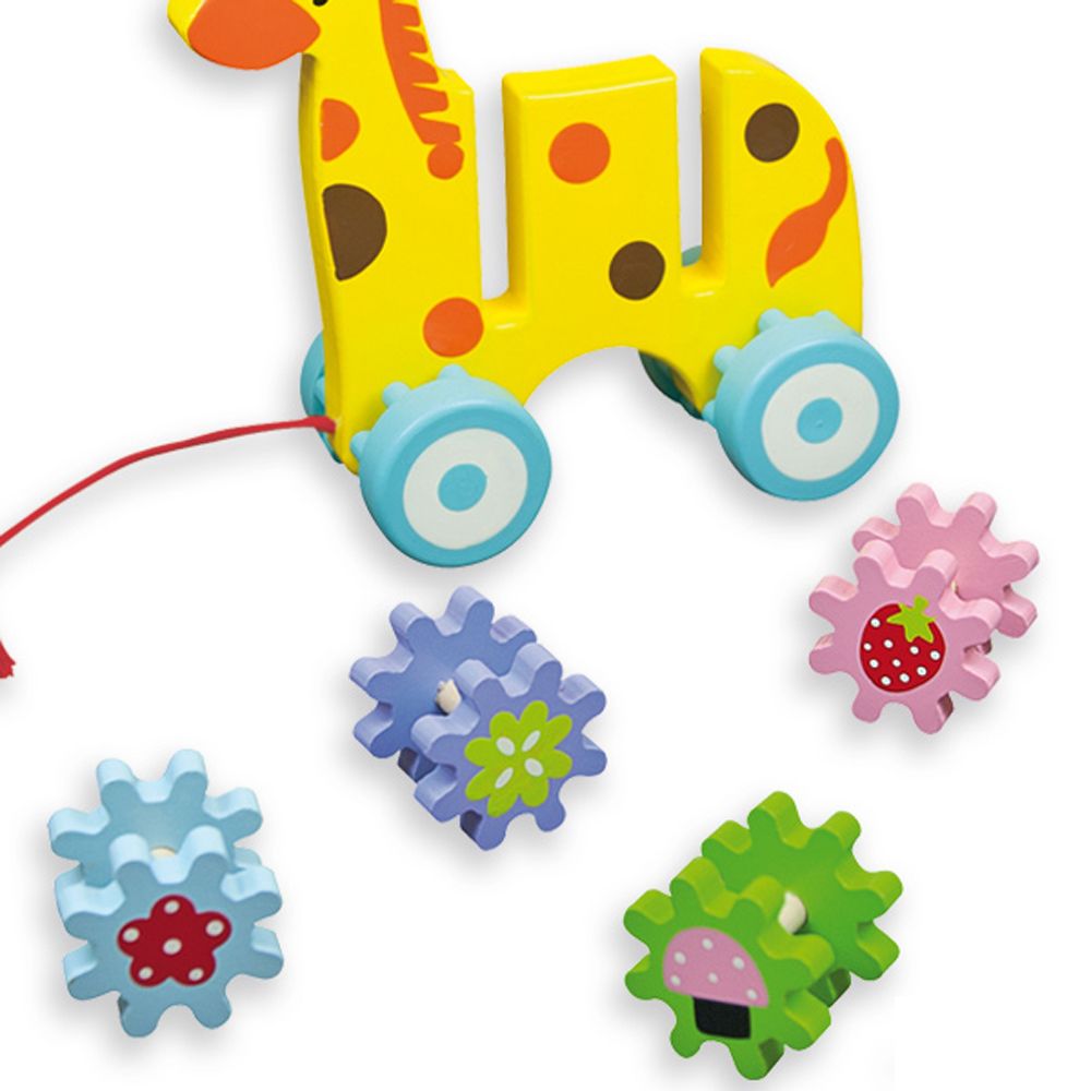 Жираф със зъбни колела за дърпане