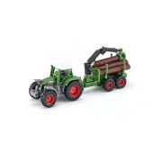 Трактор с ремарке и кран за товарене на дърва