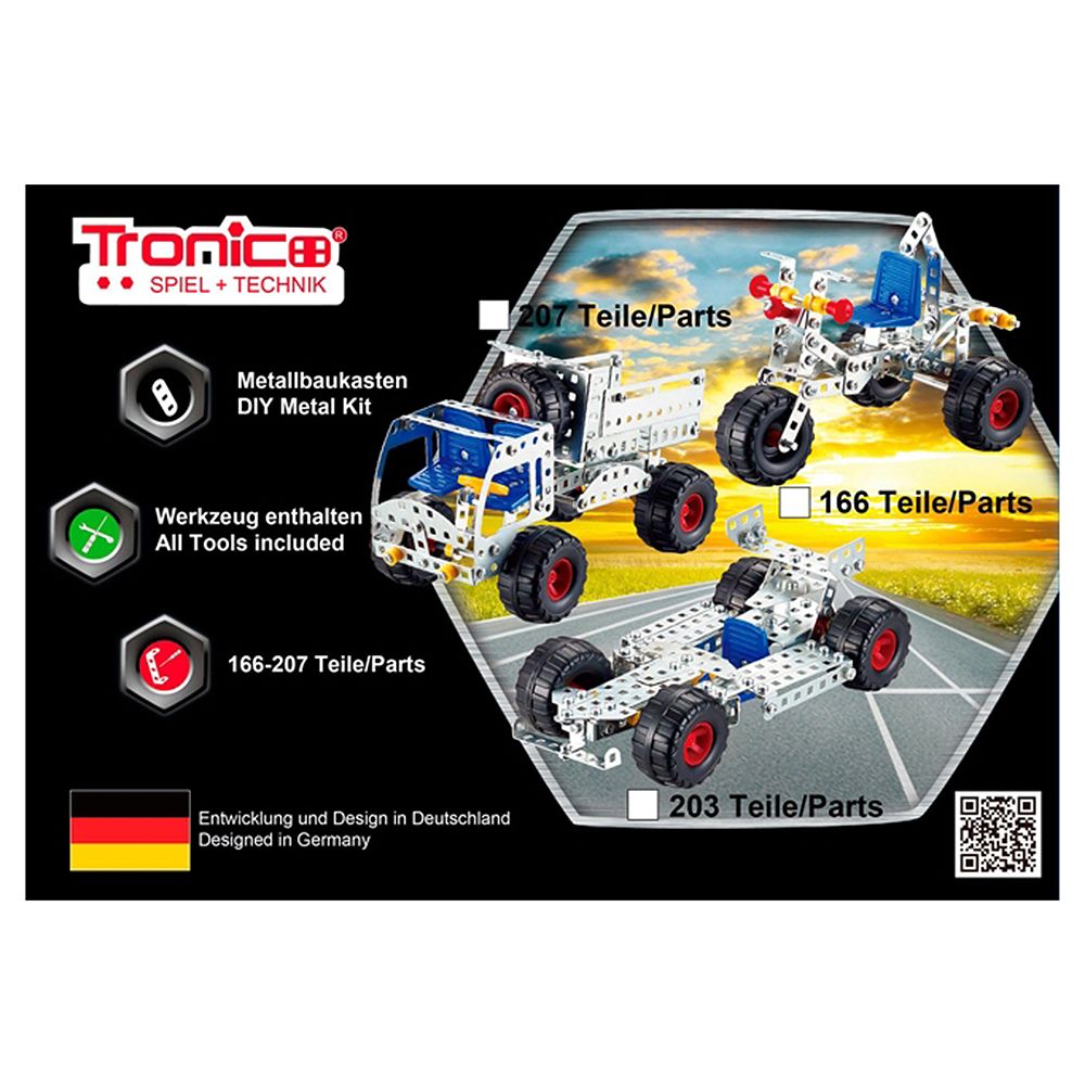 Silver Serie, Метален конструктор, Самосвал, 207 части, Tronico