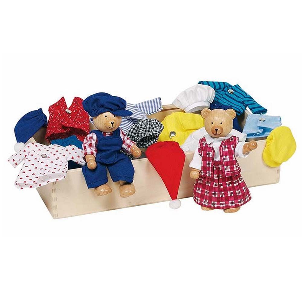 Goki, Комплект дървени мечета за преобличане