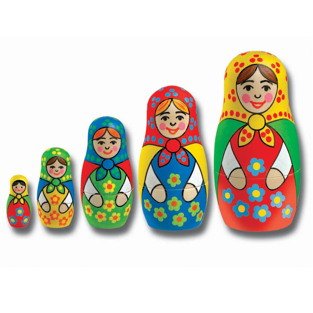 Дървени матрьошки, комплект за оцветяване