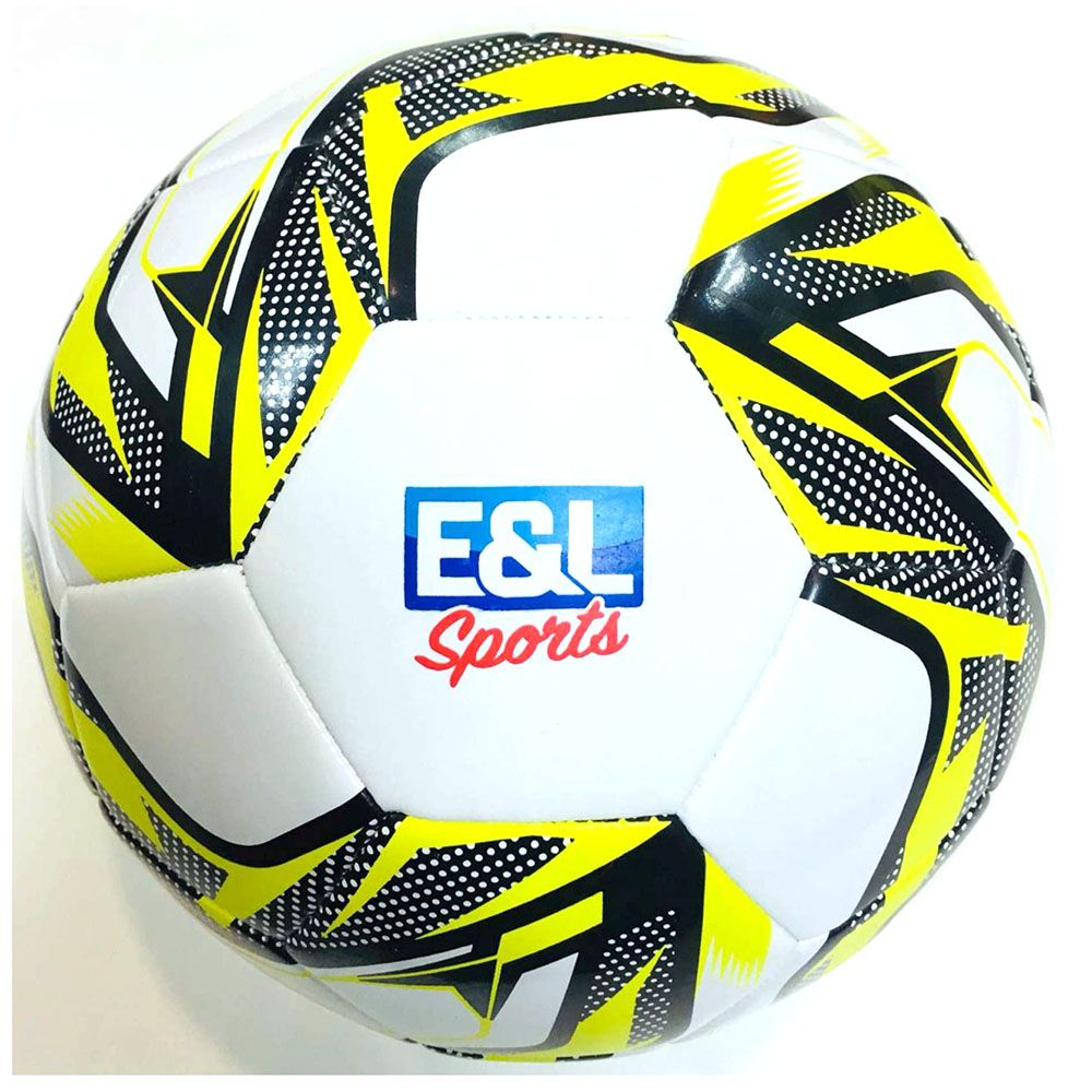 Футболна кожена топка, Champion, бял, жълт