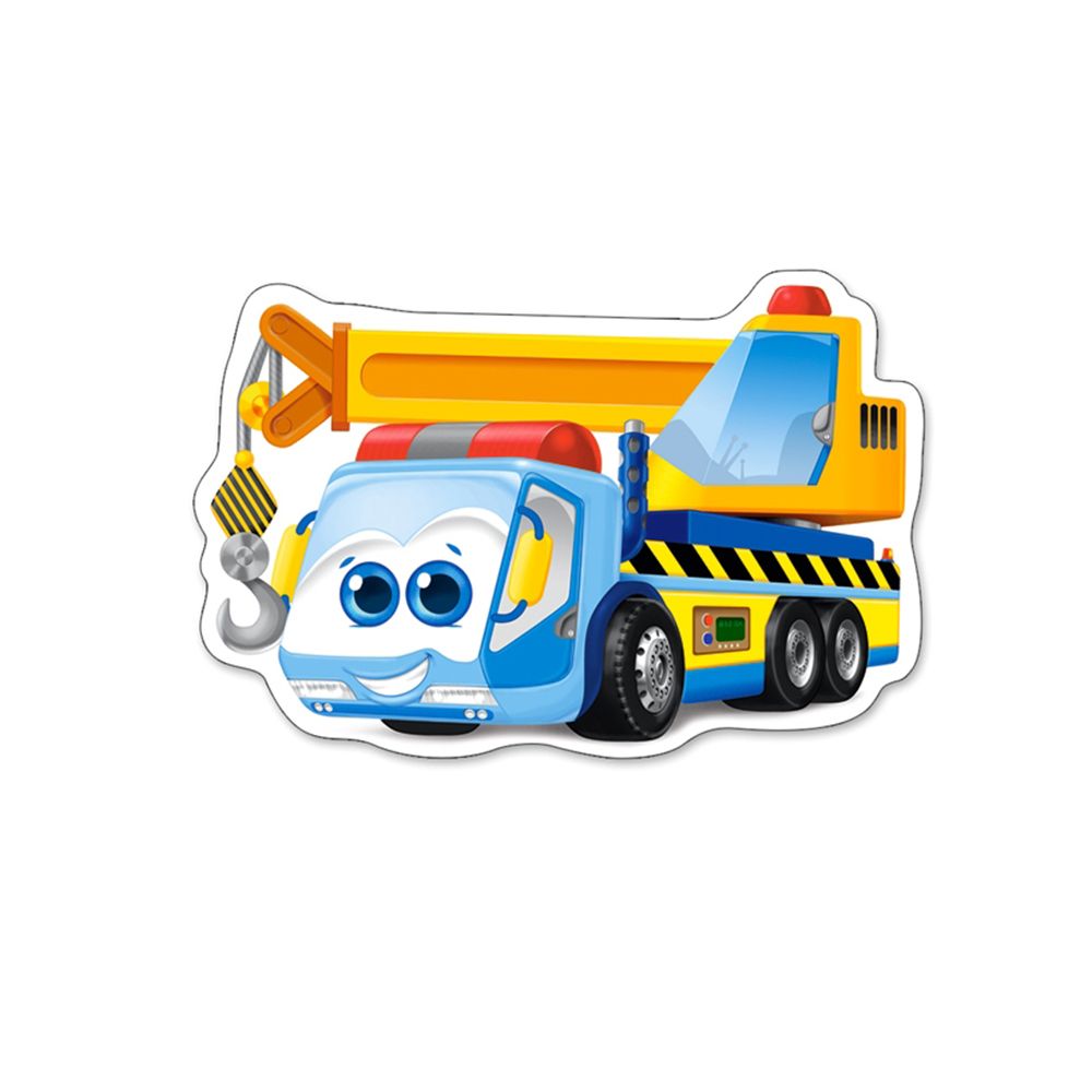 Забавни строителни машини, пъзел с 3, 4, 6 и 9 елемента