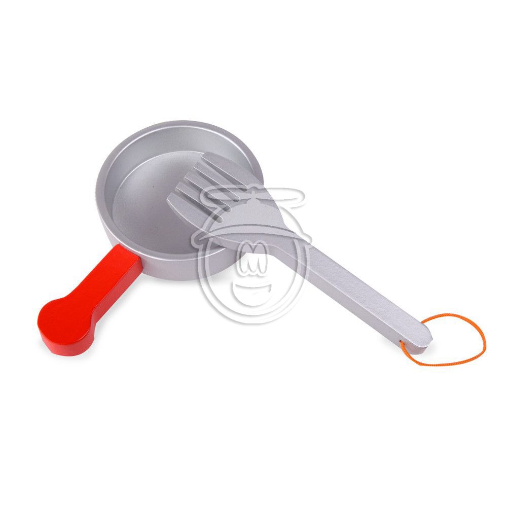 Детска дървена кухня с аксесоари, синя