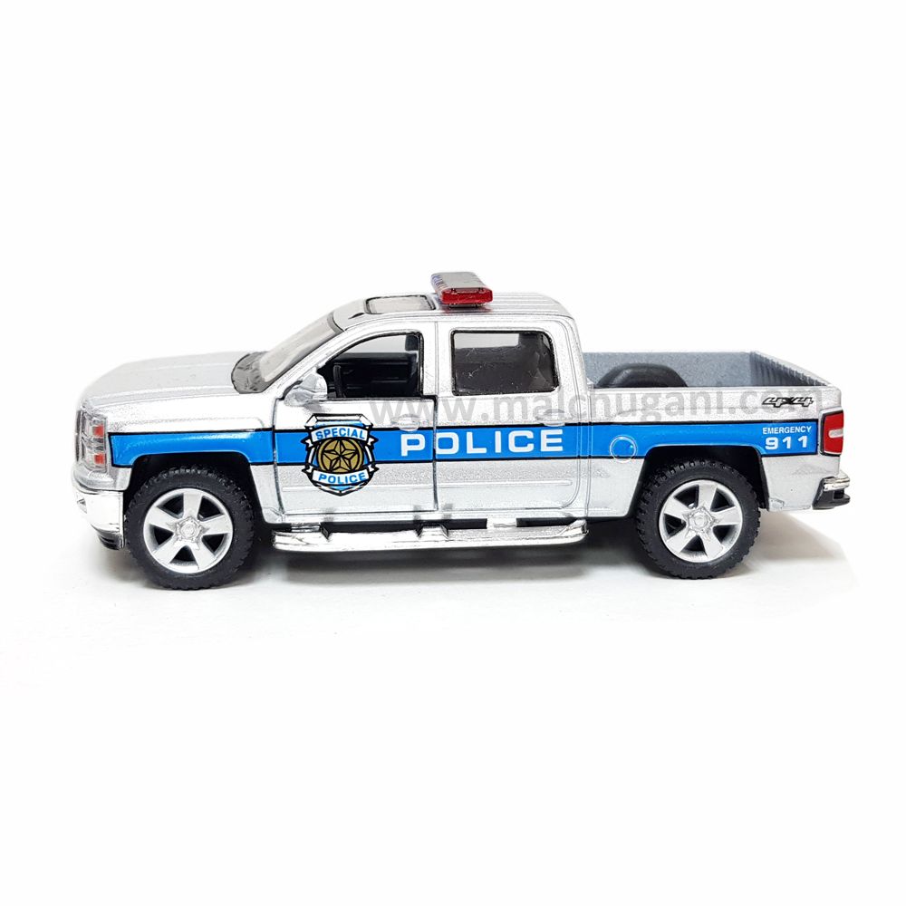die-cast, метална кола за колекциониране, Полицейски джип, Chevrolet Silverado, Goki