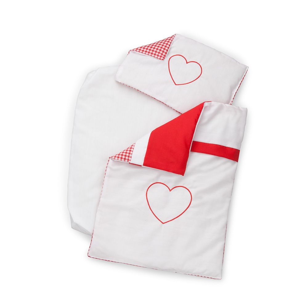 Kоличка за кукли със завивки, червена