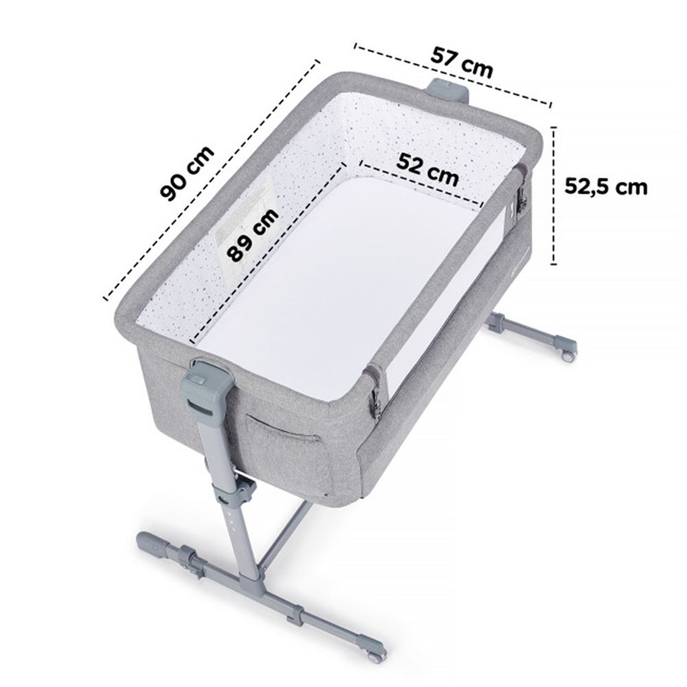 Бебешка кошара NESTE Up, 2 в 1, сива