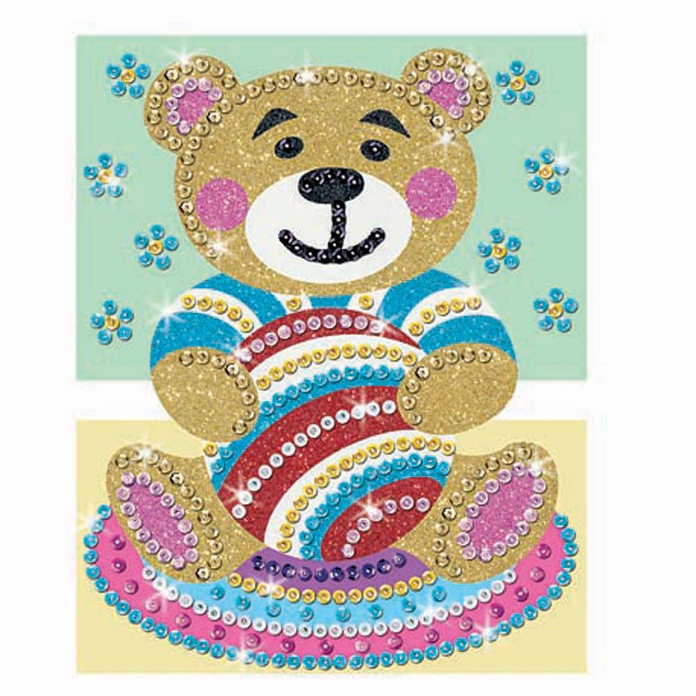 Изкуство с пайети и блестящ пясък, Мече