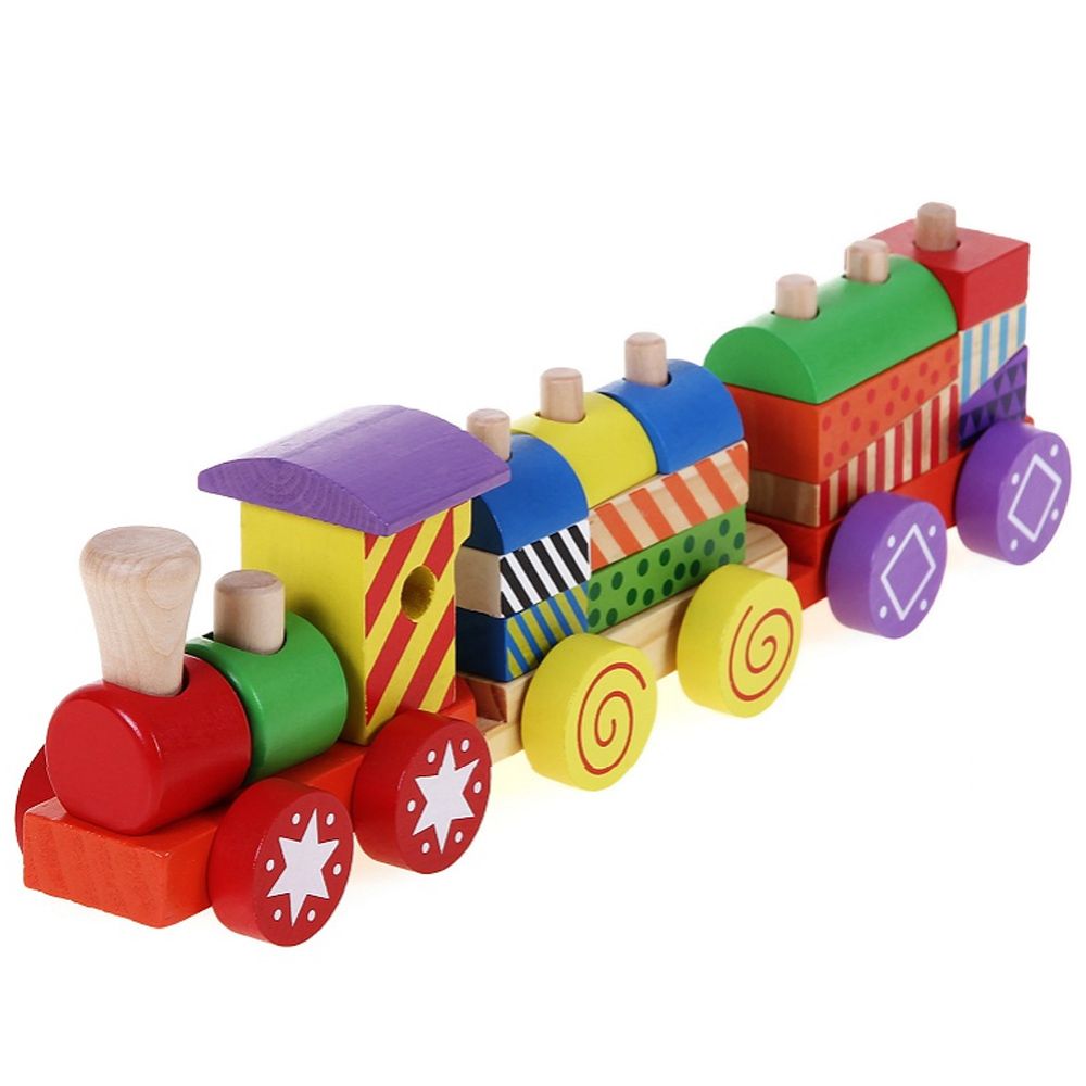 Woodyland, Дървено цветно дидактическо влакче