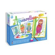 Aquarellum Junior, Комплект за рисуване с акварелни бои, Бухали