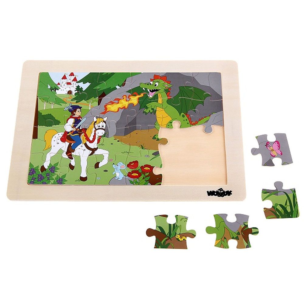 Дървен пъзел с рамка, Принц Баяя и дракон