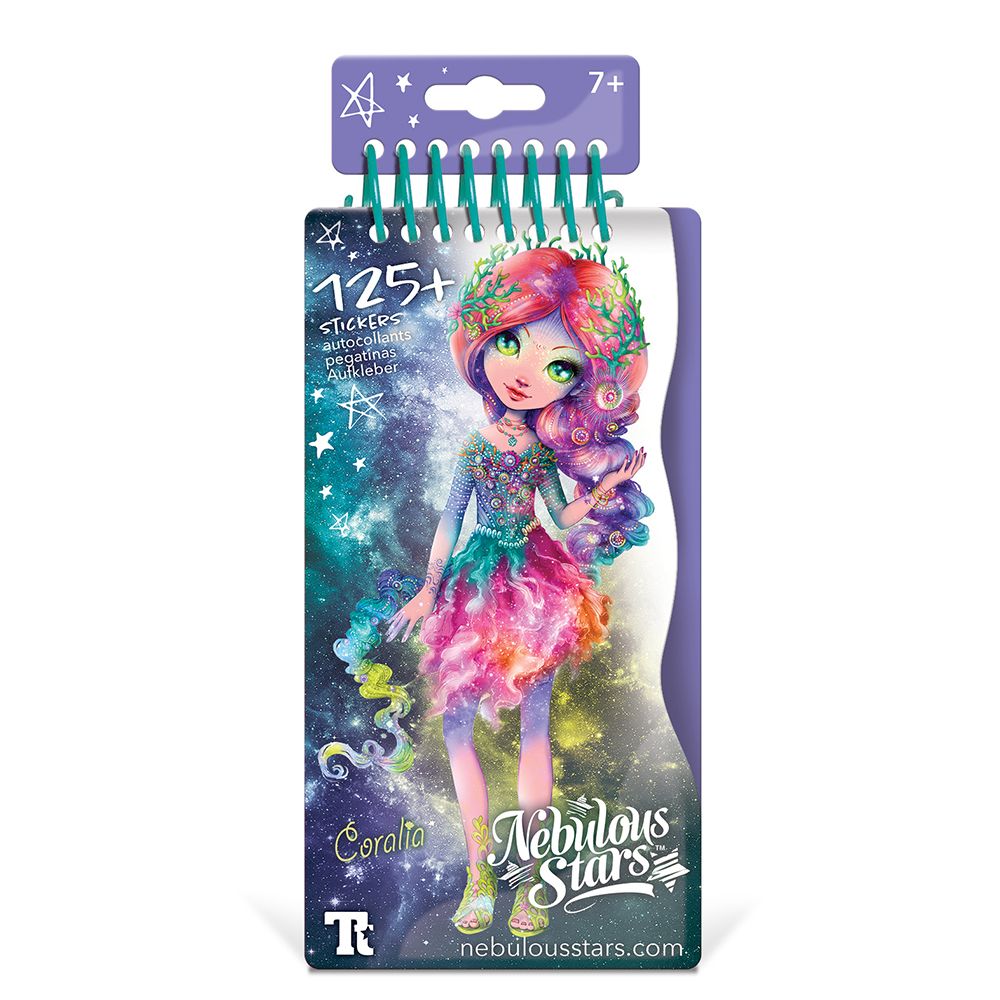 Книжка за рисуване със шаблони и стикери, Мода с Коралия