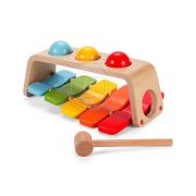 Дървена играчка 2 в 1, Ксилофон с Чукче