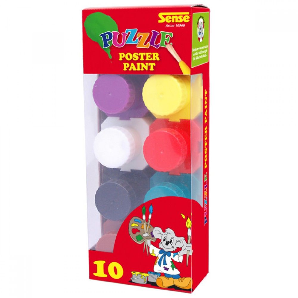 Sense, Комплект плакатни бои, 10 броя