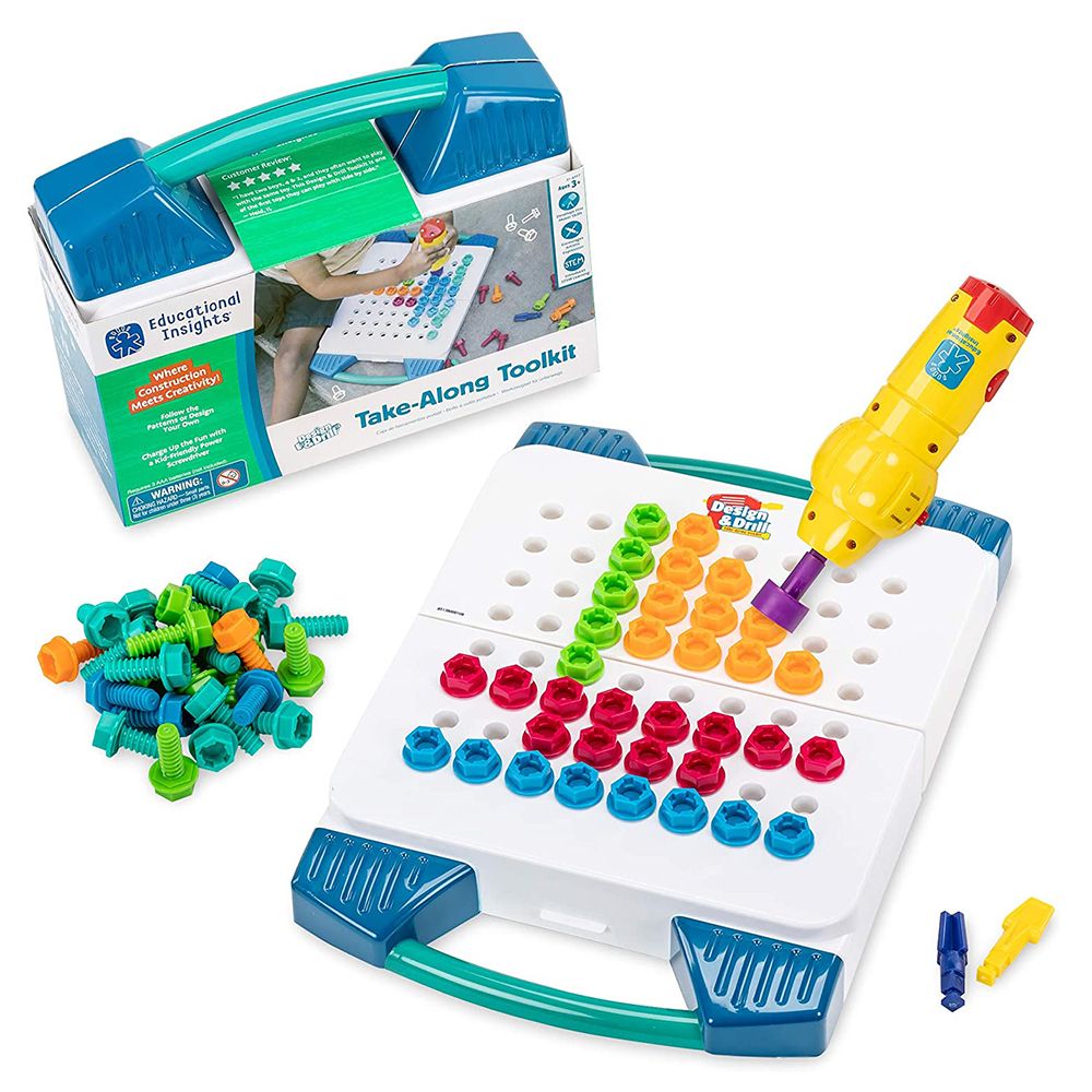 Learning Resources, Образователна игра, Мозайка с винтоверт в куфарче