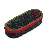 Ученически несесер, объл, Драскано зелен