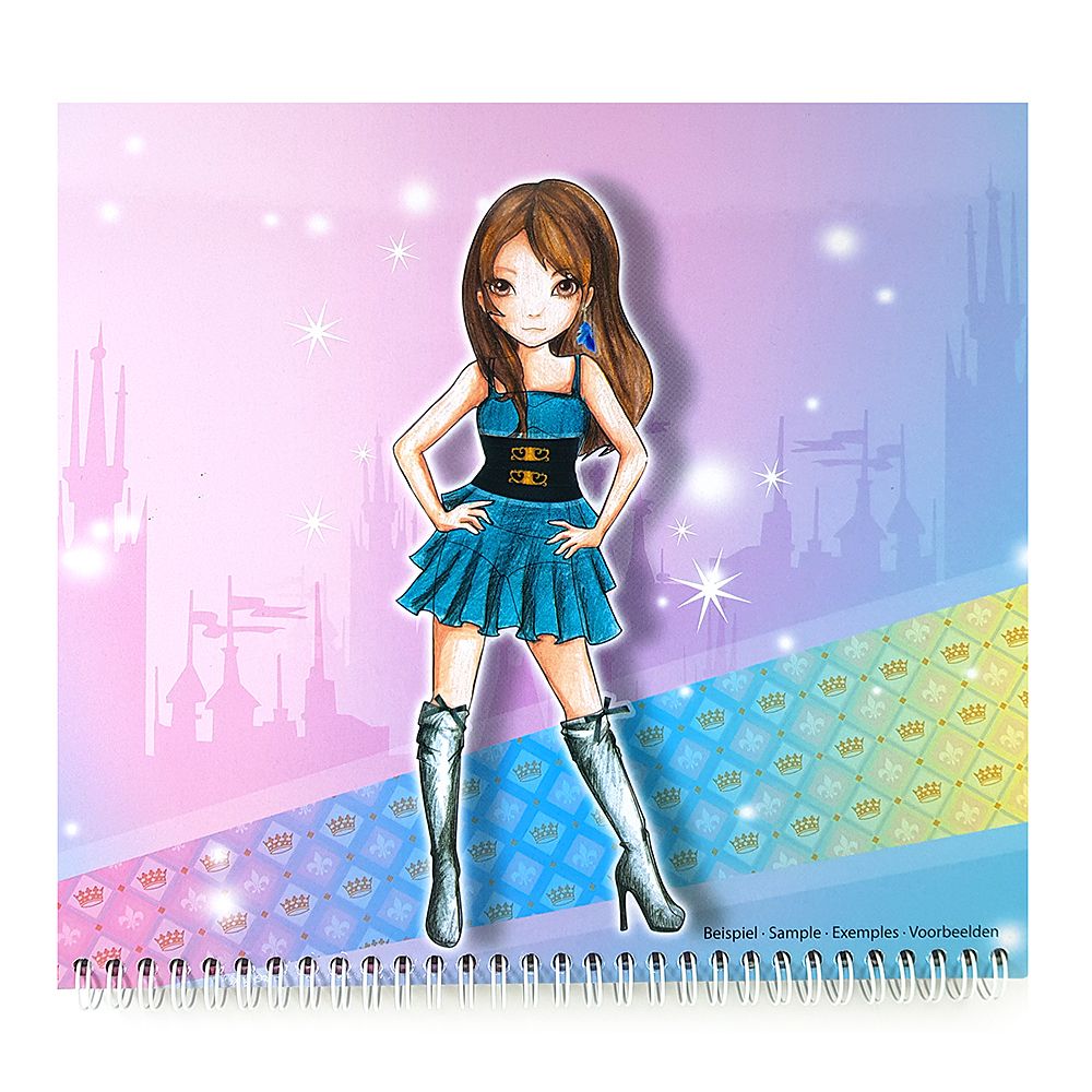 Книжка за рисуване със стикери и шаблони, Модерни момичета