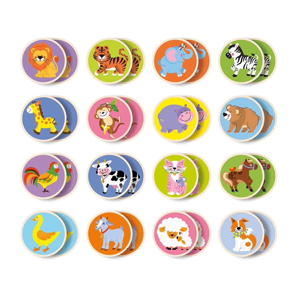 Viga toys, Дървена мемо игра, Животни