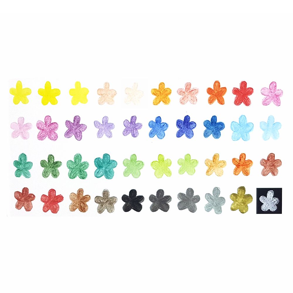 Цветни моливи, 40 броя, включен златен и сребърен