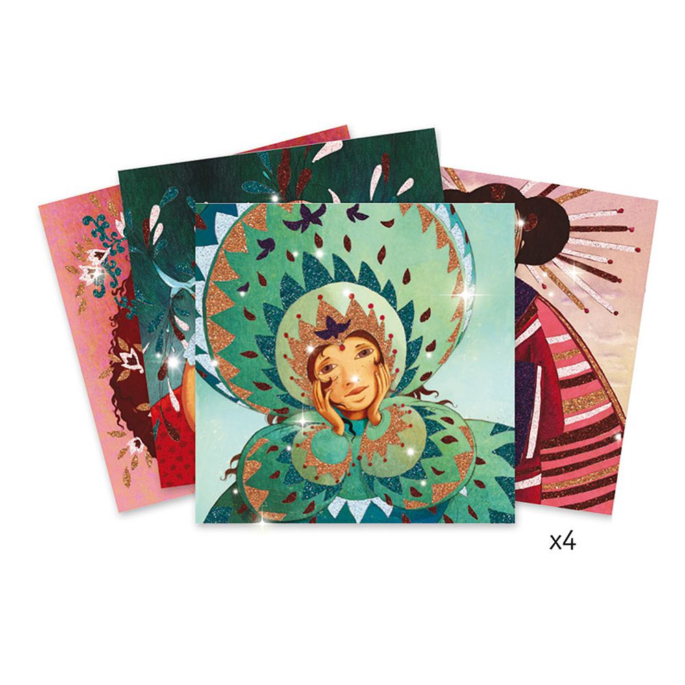 Комплект за рисуване с брокат, Злато и коприна