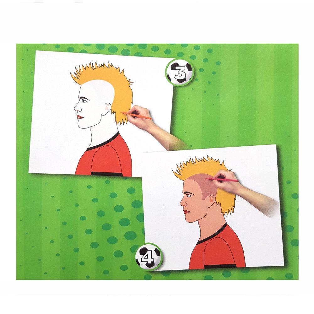 Книжка за рисуване със стикери и шаблони, Футболисти