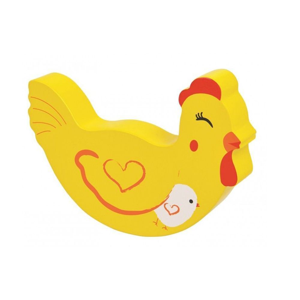 Дървена игра за баланс, Кокошка с яйца