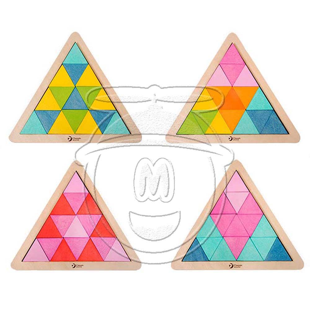 Дървена мозайка с триъгълници