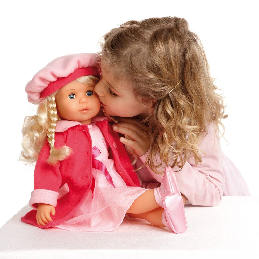 Говореща на български кукла, Мария, с цикламено палто