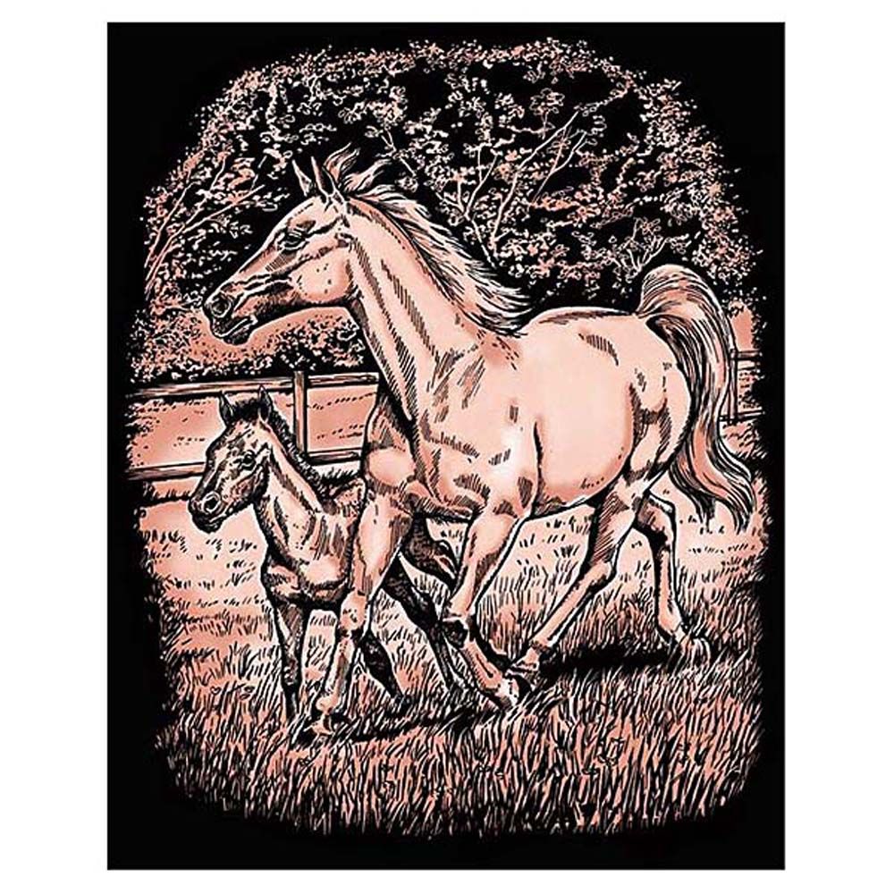 KSG crafts, Гравиране на медна основа, Коне