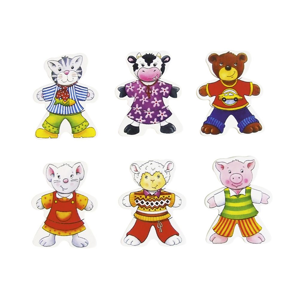 Дървени пъзели, Смешни животни за преобличане