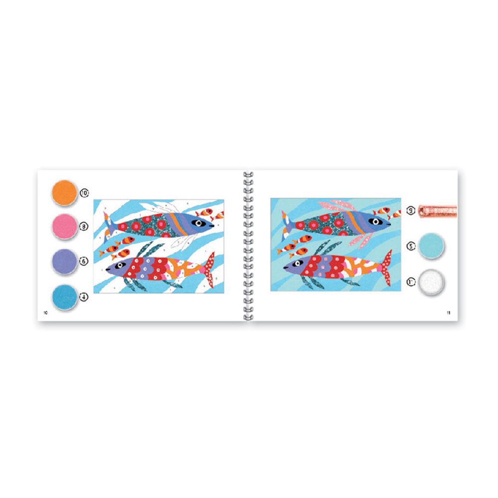 Творчески комплект за рисуване с цветен пясък, Риби