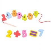 Комплект дървени цифри за нанизване