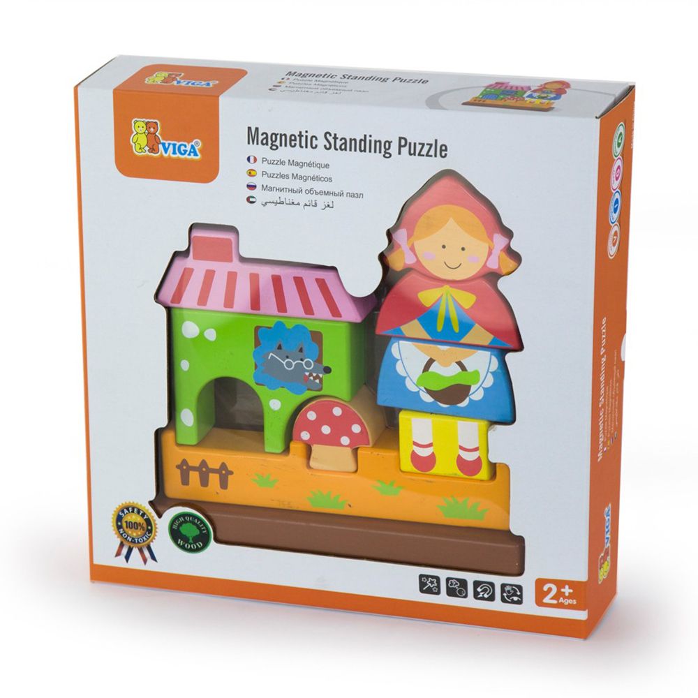 Дървен магнитен 3D пъзел, Червената шапчица