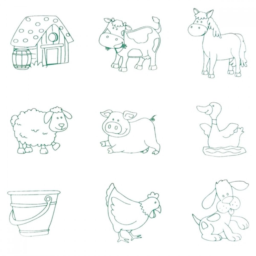 Дървен пъзел с печати, Животните във фермата