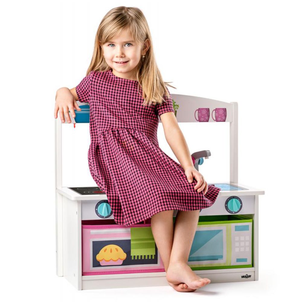 Дървена кухня и пейка, 2 в 1