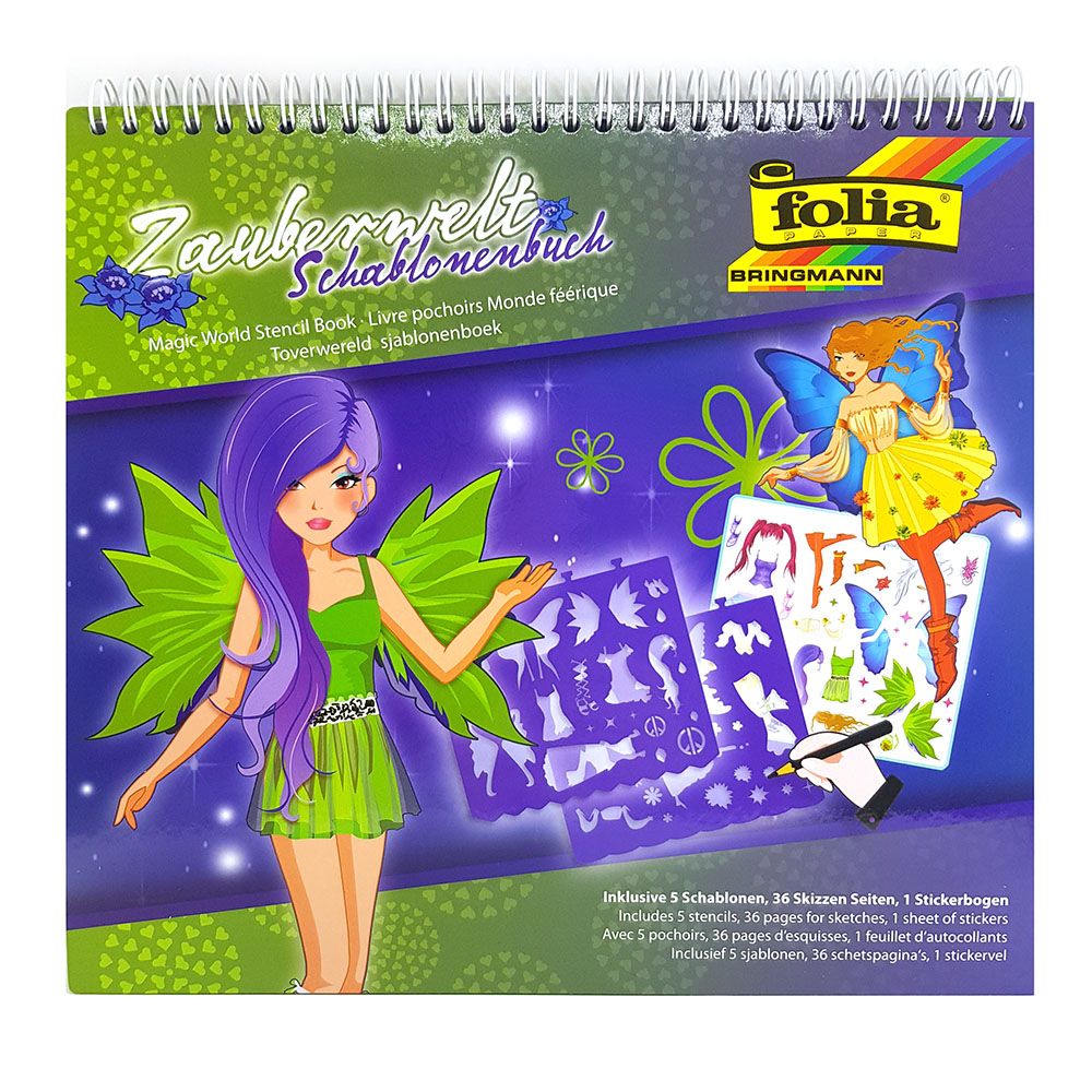 Книжка за рисуване със стикери и шаблони, Вълшебен свят