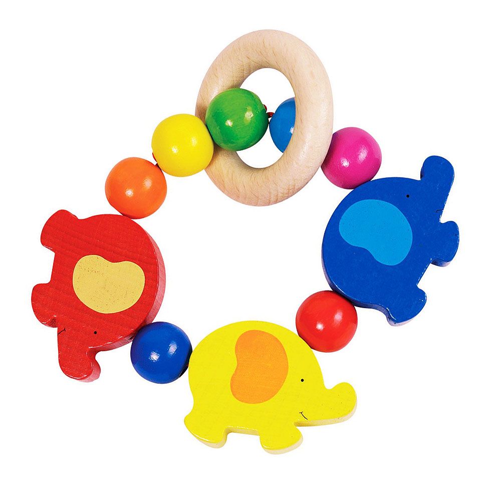 Бебешка дрънкалка, еластична, Слонове