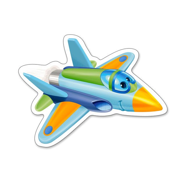 Забавни самолети, пъзел с 3, 4, 6 и 9 чаcти