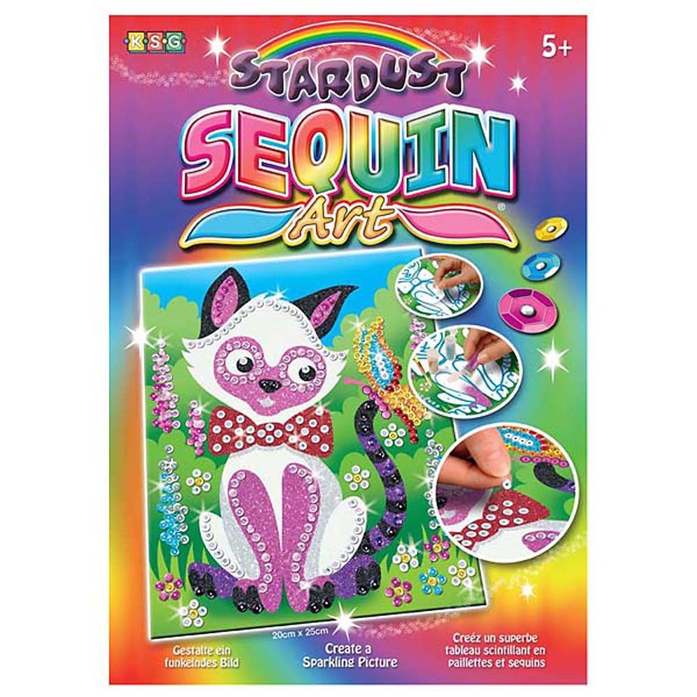 KSG crafts, Изкуство с пайети и блестящ пясък, Коте