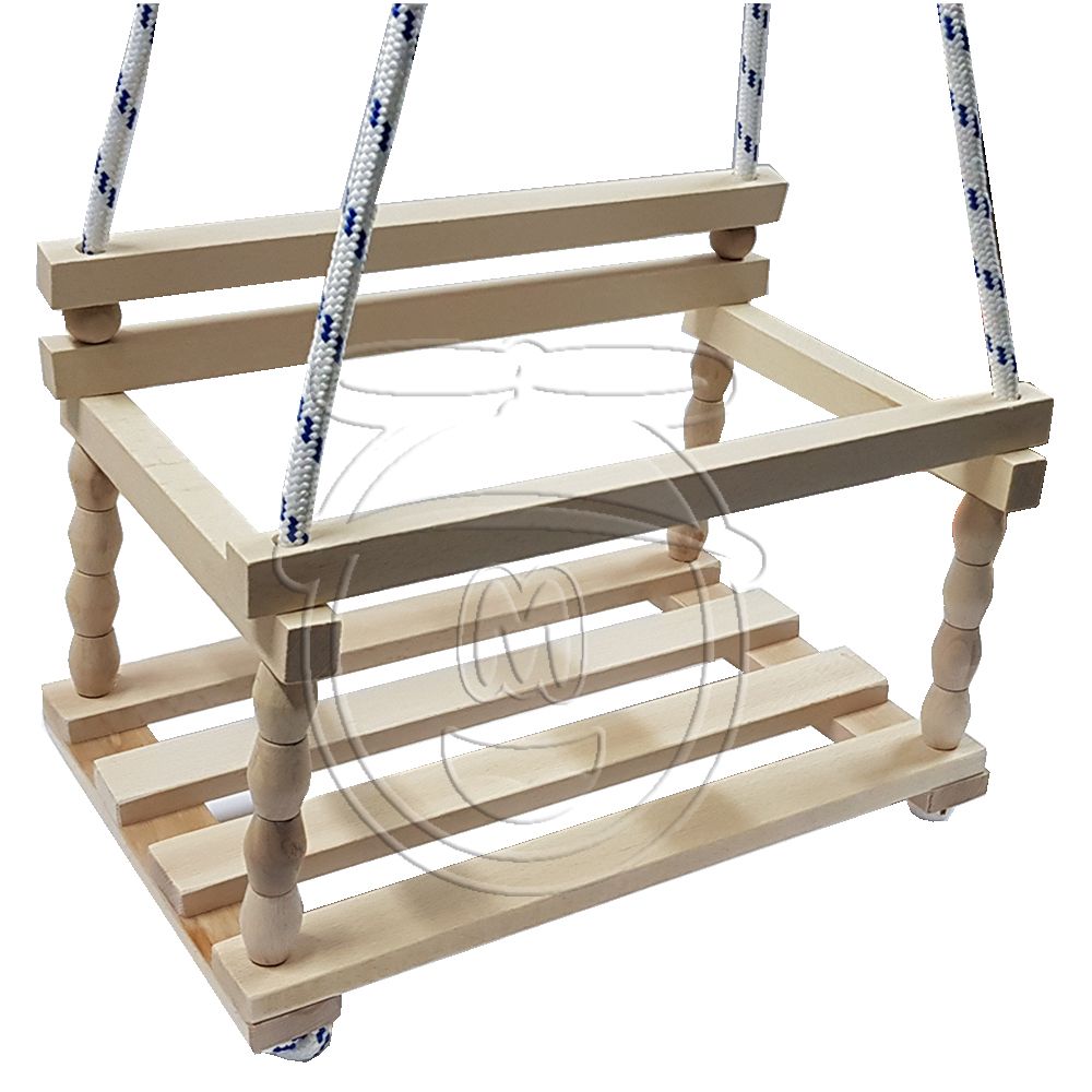 Детска дървена люлка с облегалка