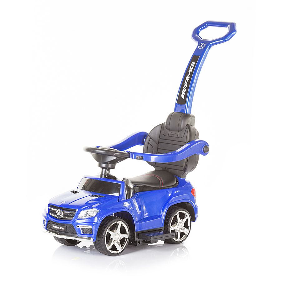 Количка за яздене с дръжка, Mercedes Benz GL63 AMG, синя