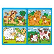 Дървен пъзел с дръжки, Домашните любимци и техните малки