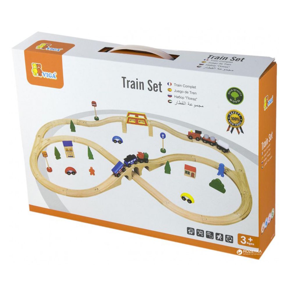 Дървено влакче с релси, 49 части
