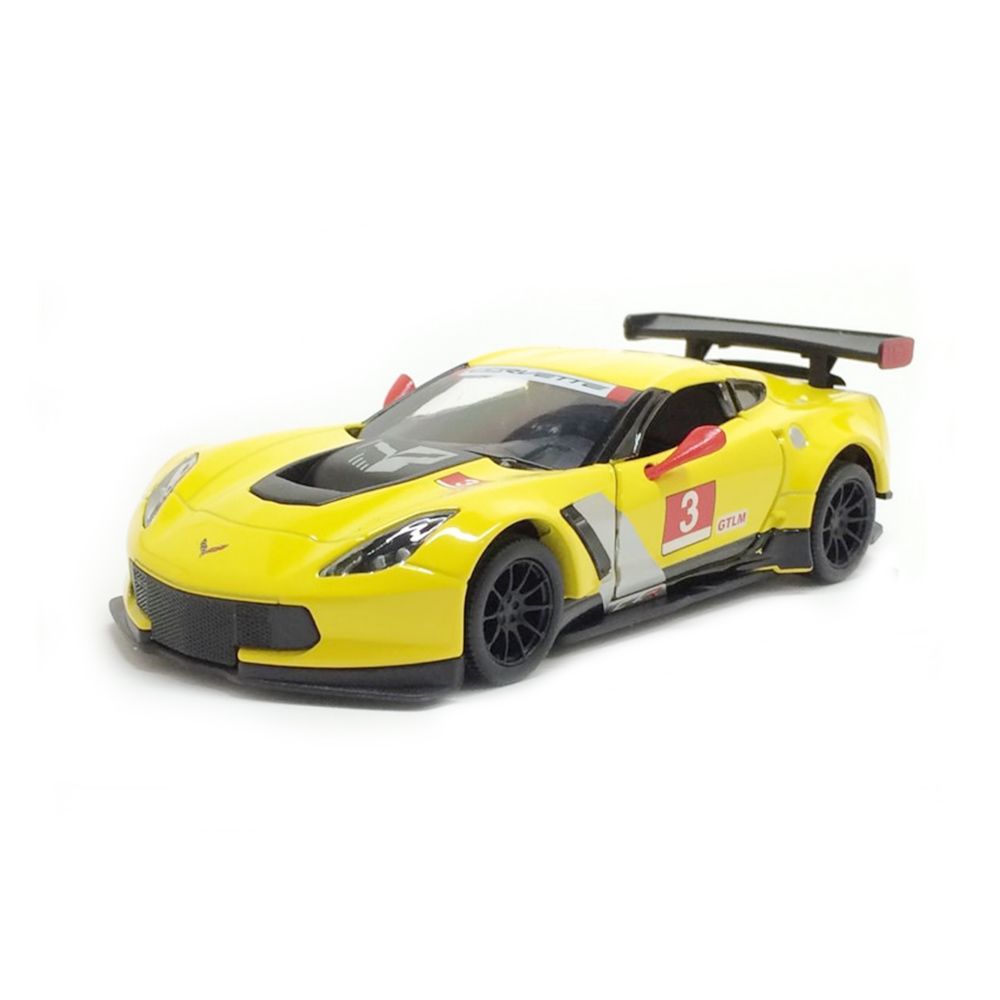 KiNSMART, Метална кола, Corvette C7.R, жълт